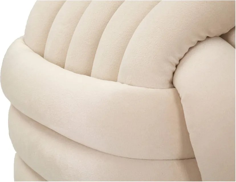 Кремава кадифена табуретка Softy – Mauro Ferretti