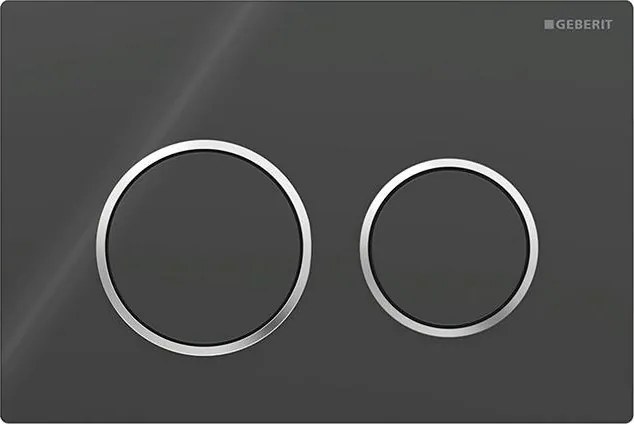 Geberit 115.085.KM.1 - Бутон за смиване Omega20 21,2x14,2 cm черно/лъскав хром