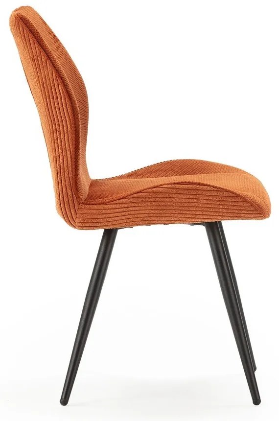 Оранжеви велурени трапезни столове в комплект 2 бр. Adaya – Marckeric