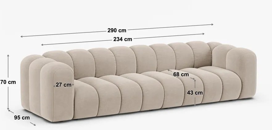 Зелен шенилов диван 290 cm Lupine – Micadoni