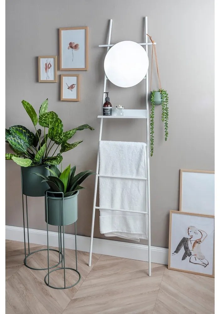 Бяла декоративна стълба с огледало Glint - Leitmotiv