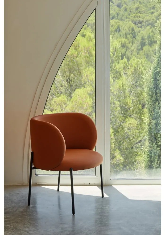 Оранжев фотьойл от изкуствена кожа Mogi - Teulat