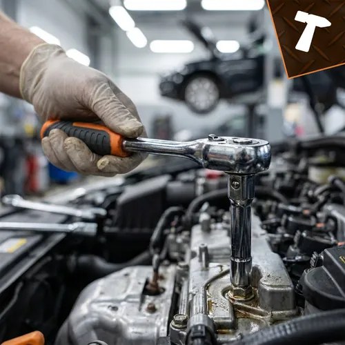 Комплект от 46 части Bigstreen, включващ гаечни ключове, тресчотка, удължители, кардан