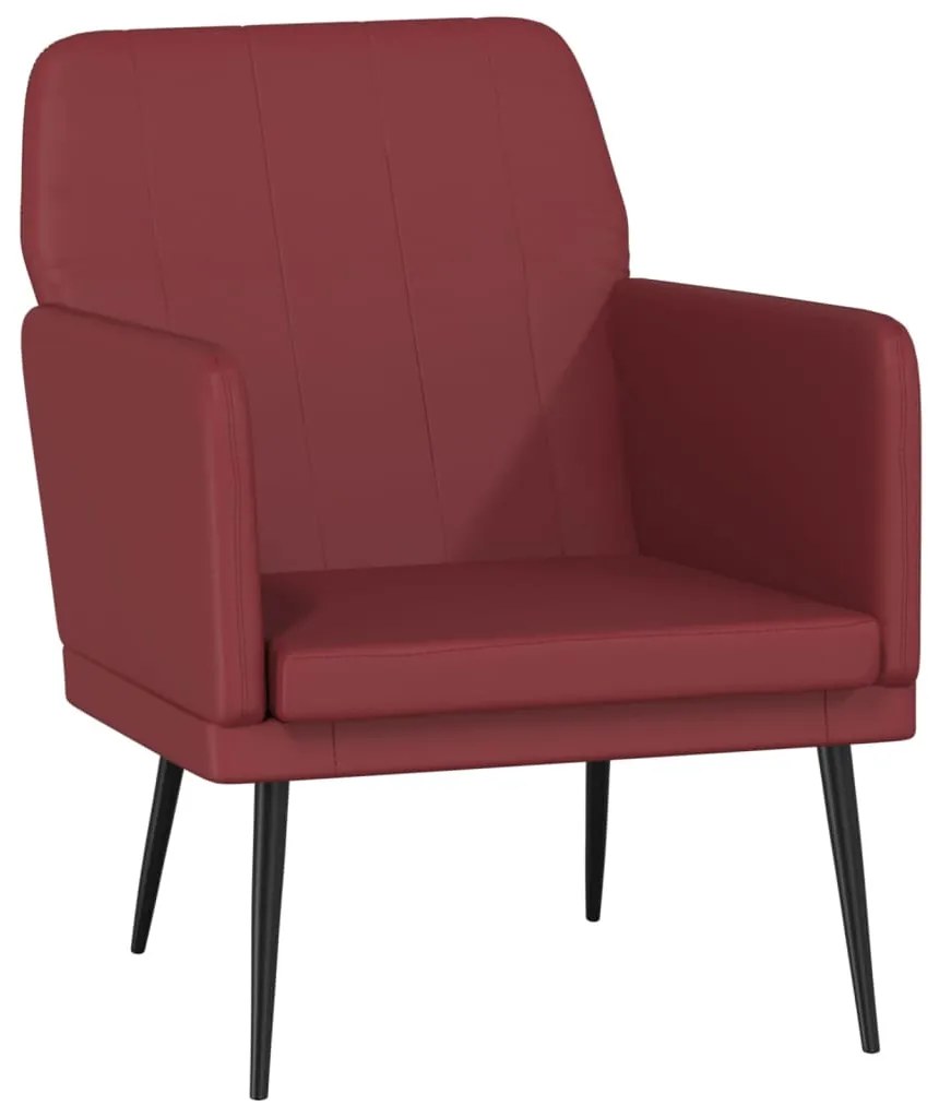 351396 vidaXL Фотьойл, виненочервен, 61x78x80 см, изкуствена кожа