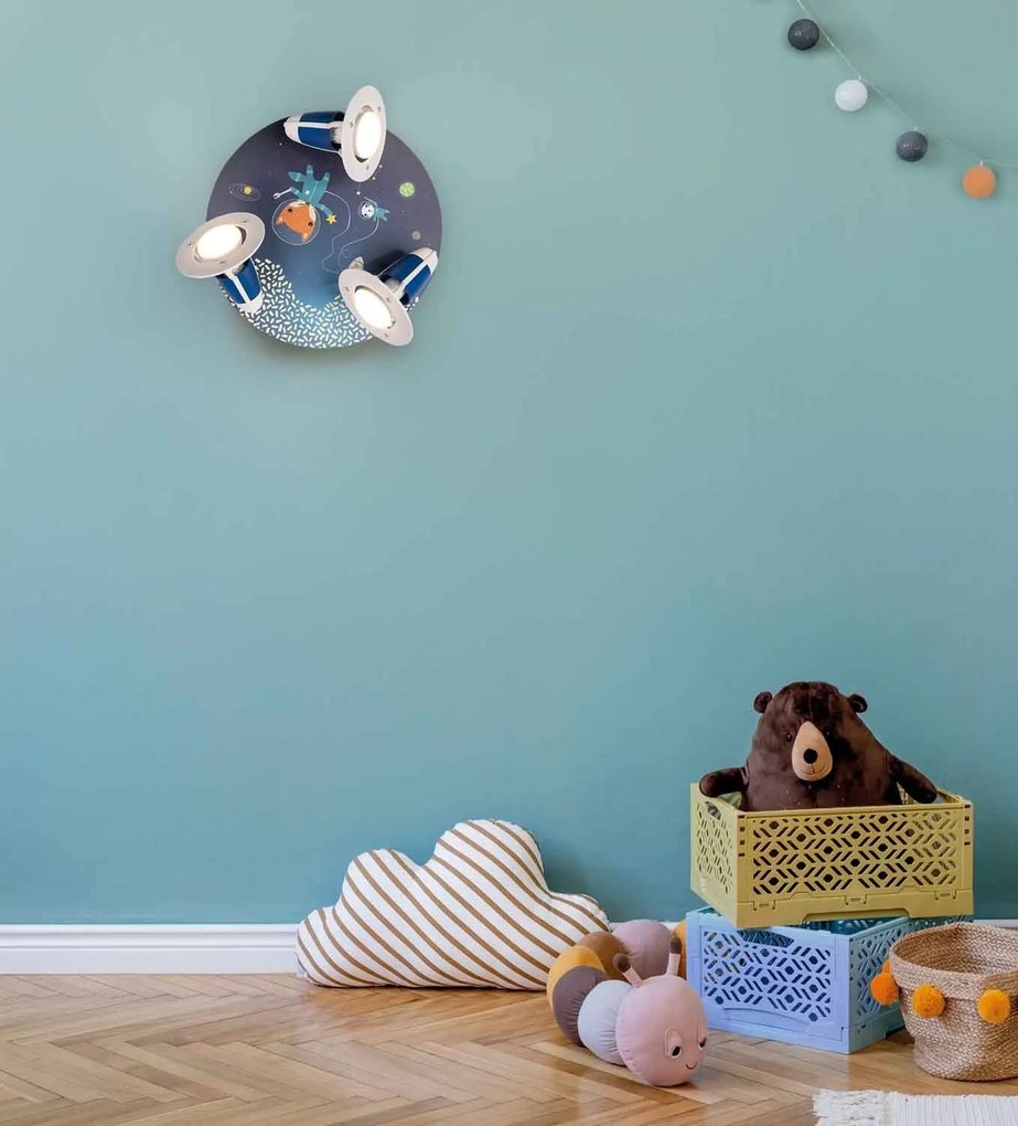 Стенен таван-лампа Elobra Little Astronauts Space Mission Three-light