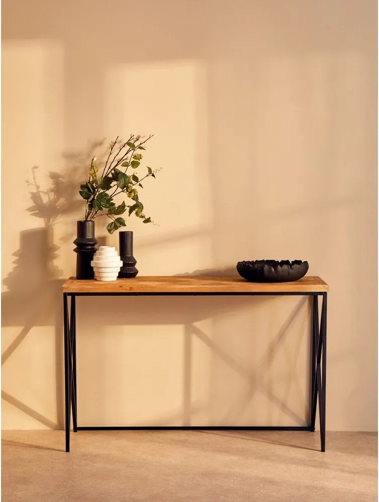 Конзолна маса от масивна ела в естествен цвят 48x120 cm Kickford – Premier Housewares