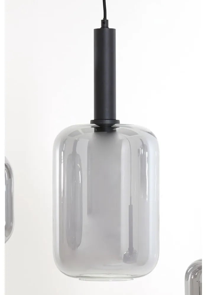 Черна лампа за таван със стъклен абажур 100x22 cm Lekar - Light &amp; Living