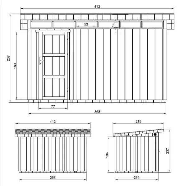 LP® SmartSide® панелен навес – 236 x 368 см – 9 м2