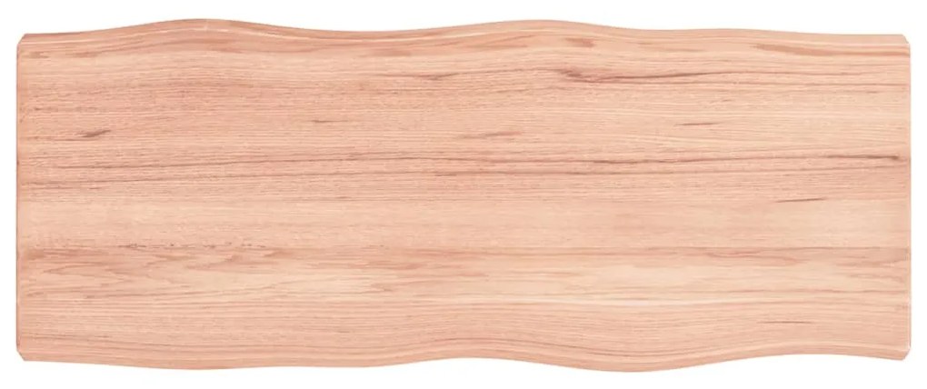 363949 vidaXL Плот за маса светлокафяв 100x40x(2-6) см обработен масивен дъб