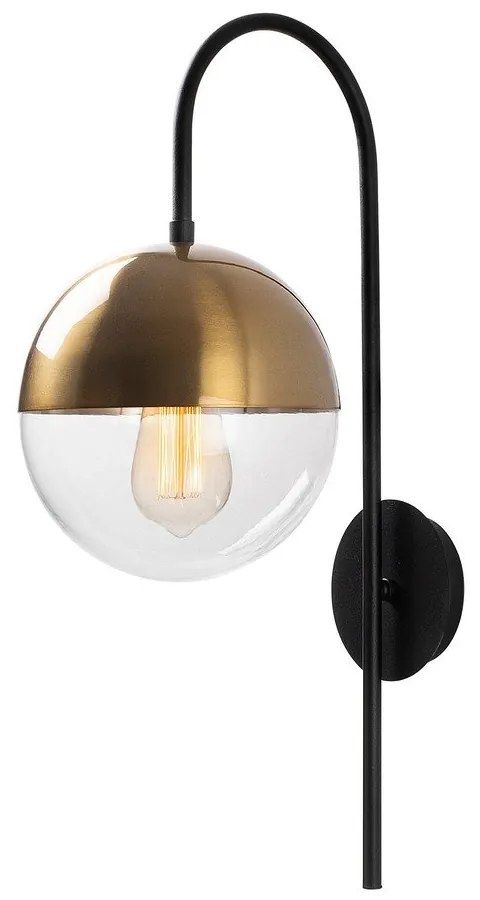 Черна и златисто стенна лампа ø 20 cm Bastos – Opviq lights