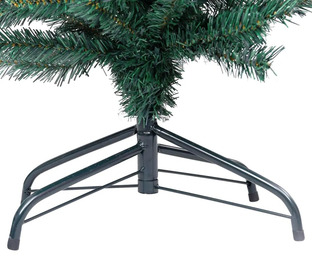 Тънка изкуствена коледна елха със стойка, зелена, 180 см, PVC