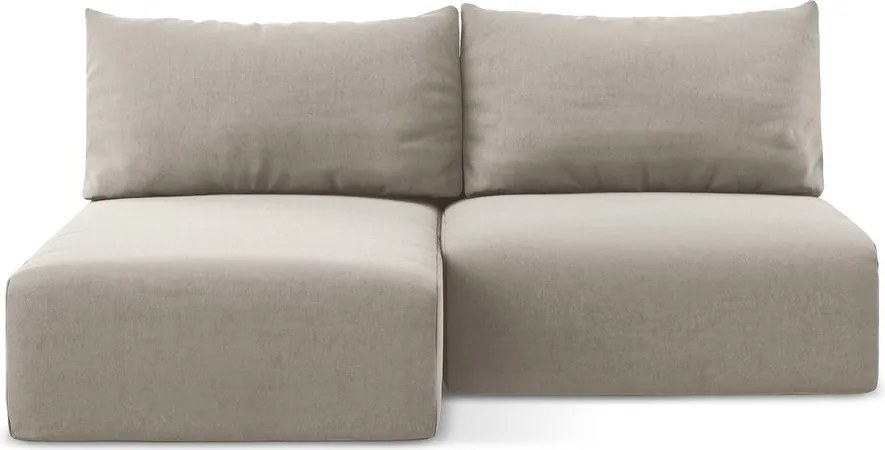 Кафяво-сив кадифен сгъваем/с място за съхранение ъглов диван (ляв ъгъл) Kalena – Makamii