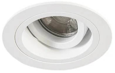 Комплект от 6 вградени спота кръгли бели регулируеми - Chuck