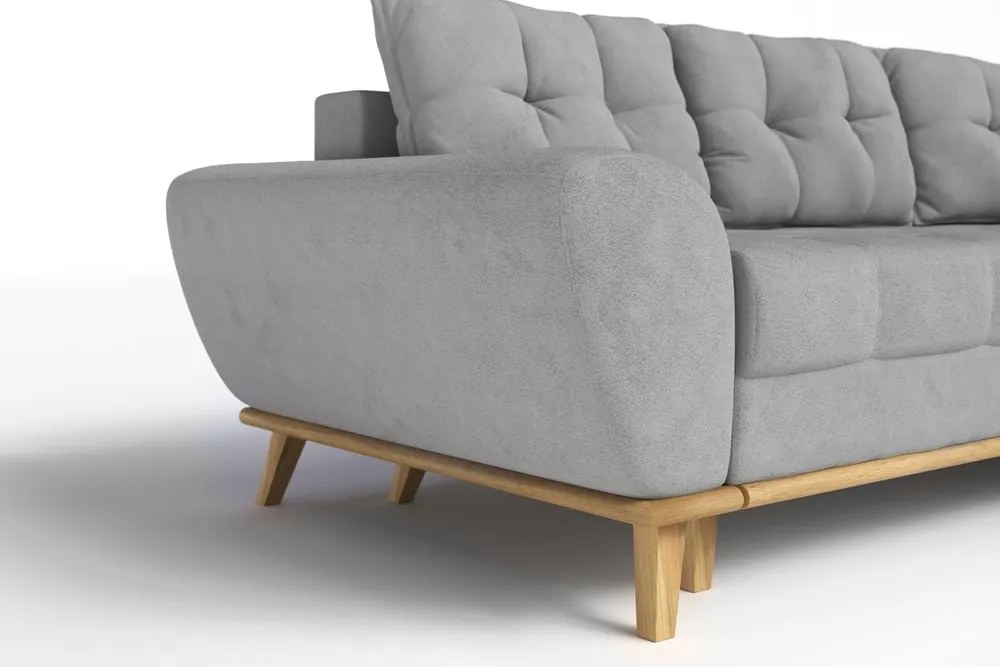 Светлосив разтегателен ъглов диван (десен ъгъл) Balitco – Ropez