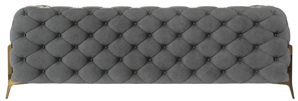 Сив кадифен диван 225 cm Chelsea Bis – Ropez