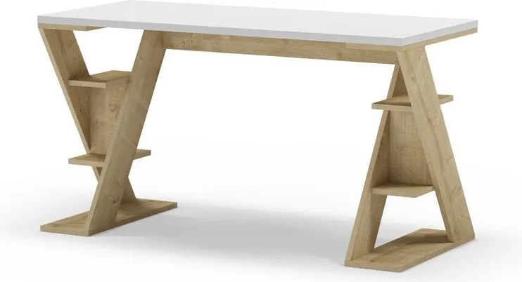 Работна маса с бял плот 60x137 cm Butterfly – Marckeric