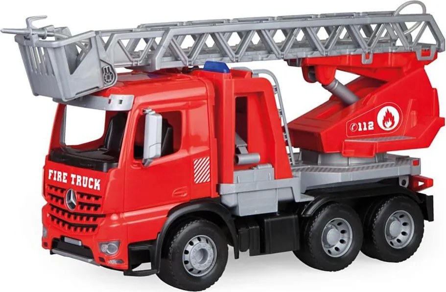 Пожарен автомобил Mercedes с стълба WORXX, 47 см, червено/сиво