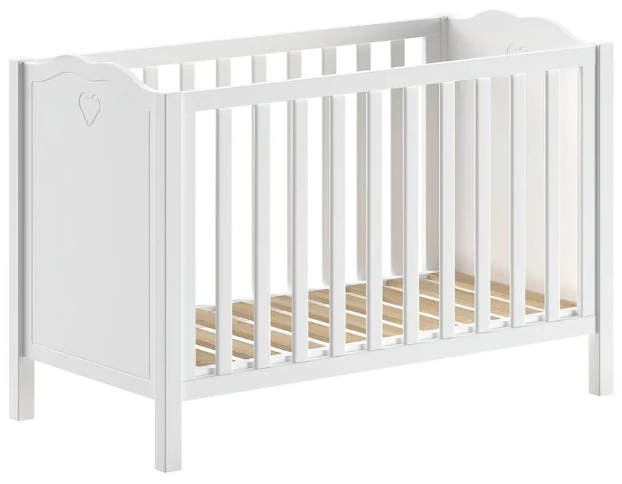 Бяло детско креватче от масивен бор 60x120 cm Amori – Vipack