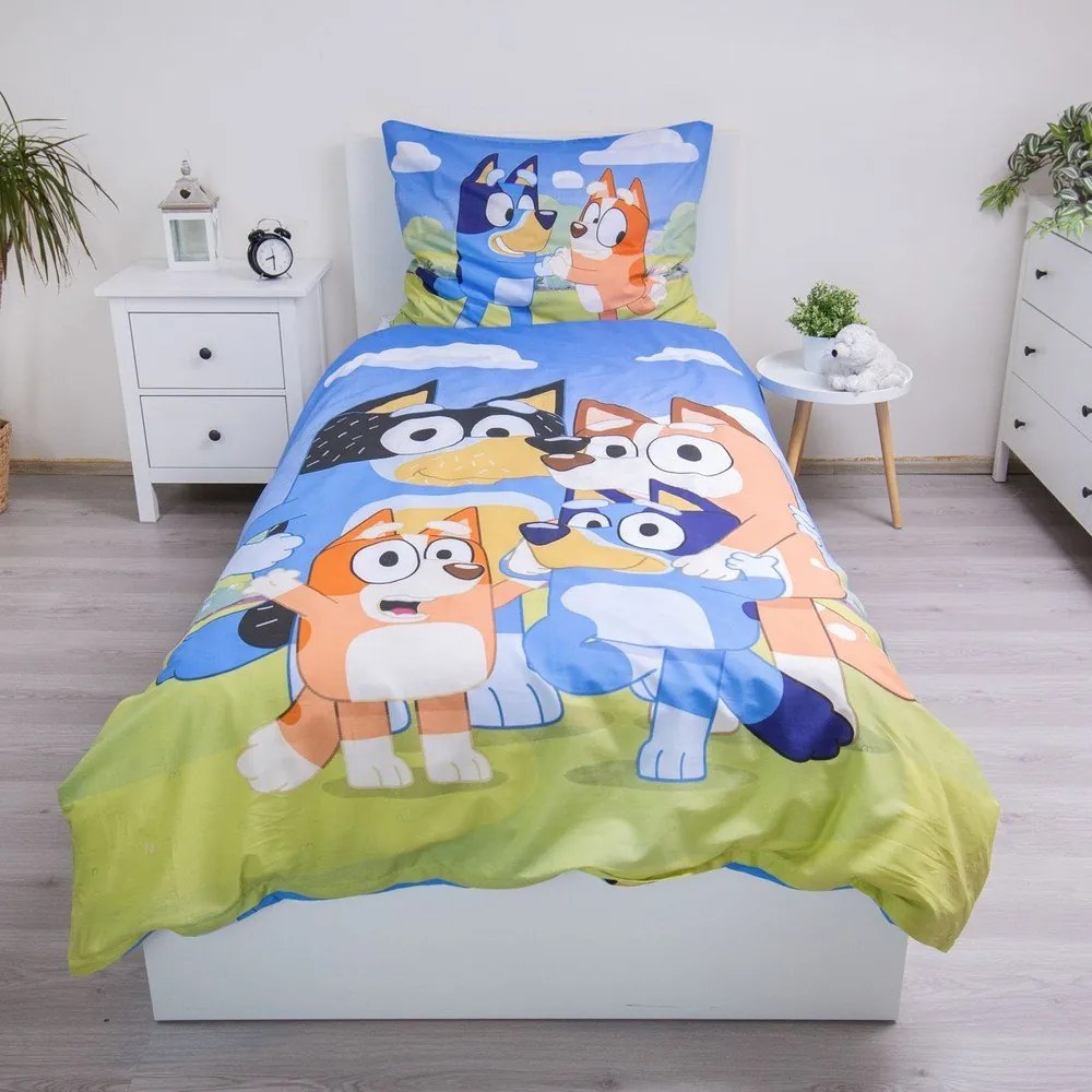 Единично памучно детско спално бельо 140x200 cm Bluey – Jerry Fabrics