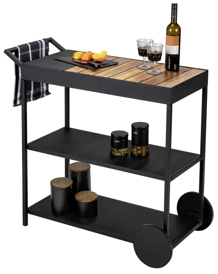 Маса за сервиране на колелца с акациев плот 40x80 cm Miro - Wenko