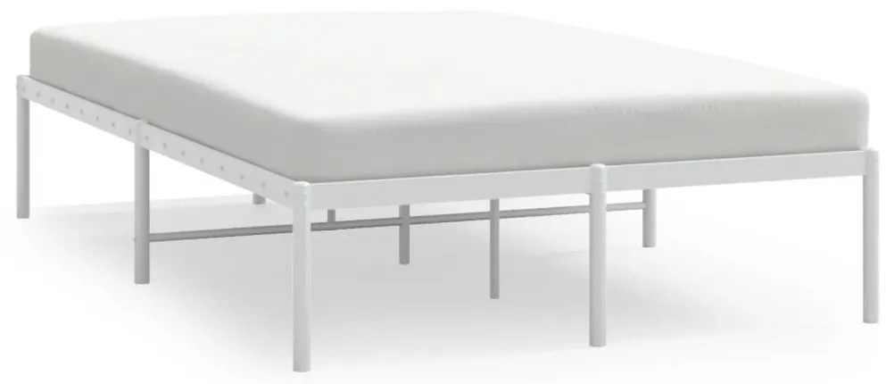 350910 vidaXL Метална рамка за легло, бяла, 120x190 см