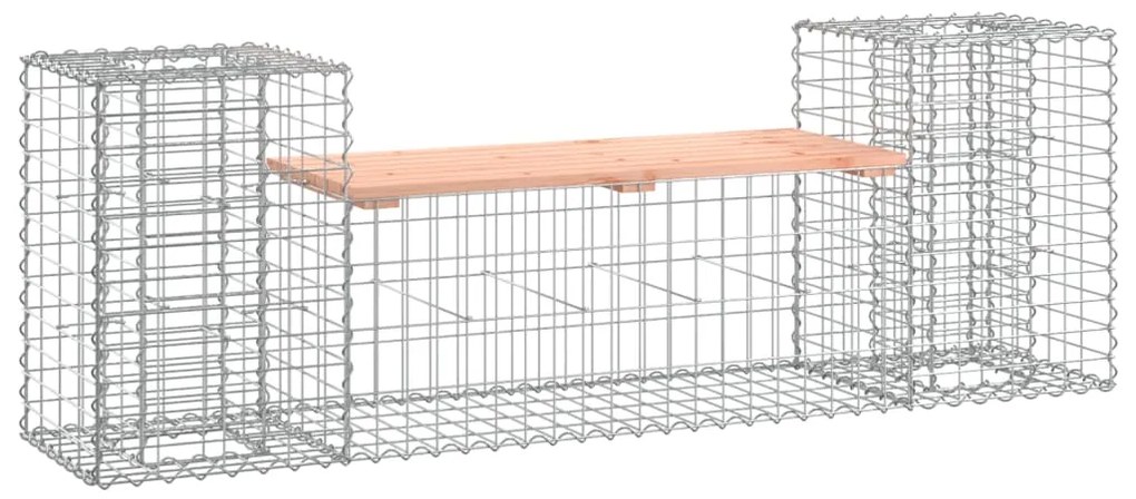 834388 vidaXL Градинска пейка габион 183x41x60,5 см дугласко дърво масив