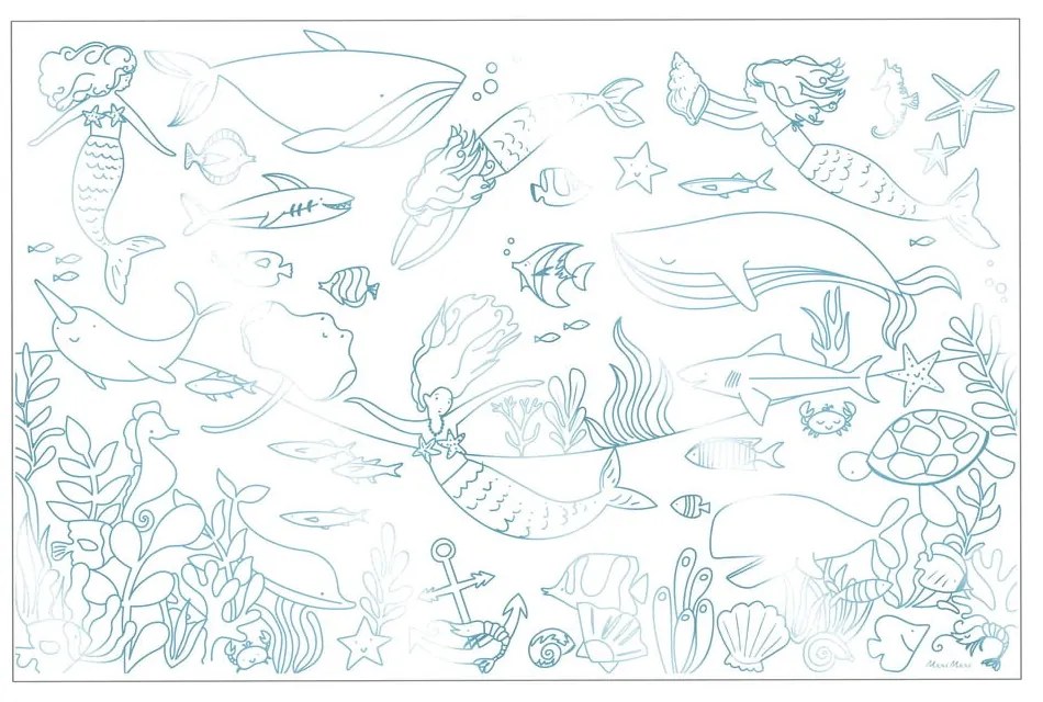 Картинки за оцветяване Mermaid – Meri Meri