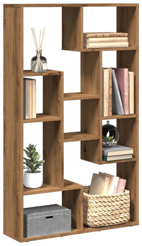 858164 vidaXL Библиотека, дъб артизан, 72x20x120,5 см, инженерно дърво