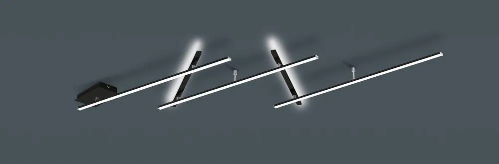 Матово черно LED затъмняващо се осветително тяло за таван 50x245 cm Indira – Trio