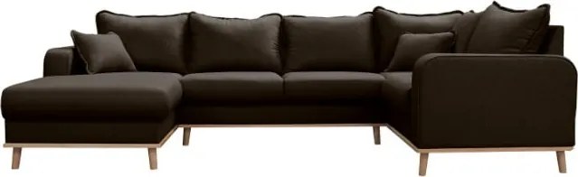 Черен ъглов диван (ляв ъгъл) Beata - Ropez