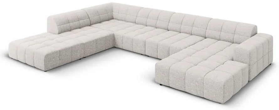 Светлосив ъглов диван (ляв ъгъл/"U") Chicago - Cosmopolitan Design