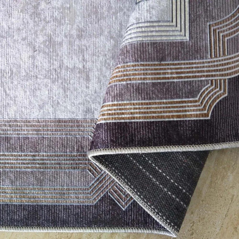 Многоцветен шарен килим със златна шарка Ширина: 80 см | Дължина: 300 см