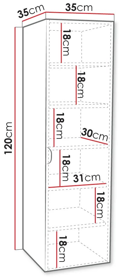 Вертикален шкаф за баня Aniabo plus-Leuko