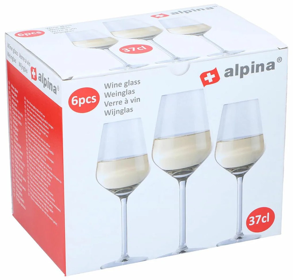 Set of wine glasses Alpina Прозрачен 370 ml (6 броя)