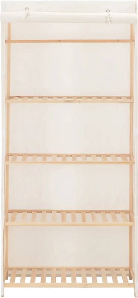 248190 vidaXL Гардероб, бял, 79x40x170 см, текстил