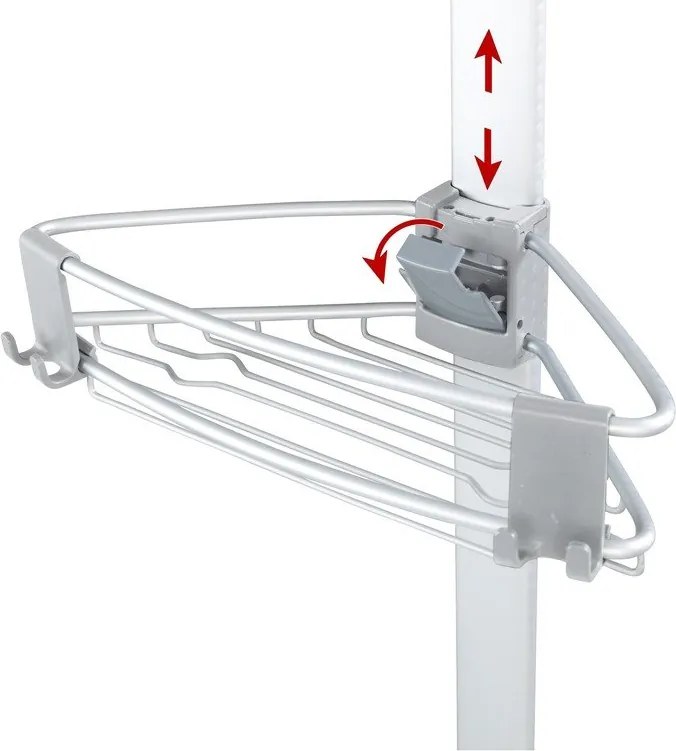 Телескопичен алуминиев рафт за баня в матово сребрист цвят Purio – Wenko