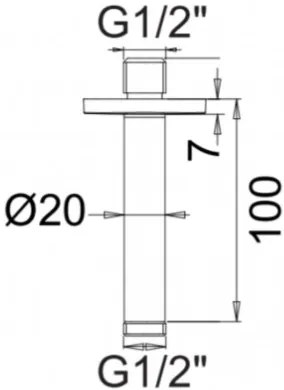 Стенно рамо за кръгла душ глава Eurorama R50813-Inox