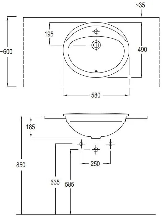 Умивалник Serel II ένθετος