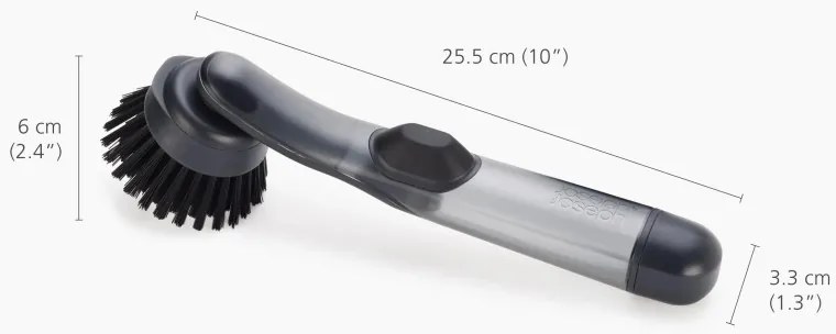 Четка за миене на съдове с дозатор Joseph Joseph SinkTech 6500018, Петна влакна, Сменяема четка, Сив