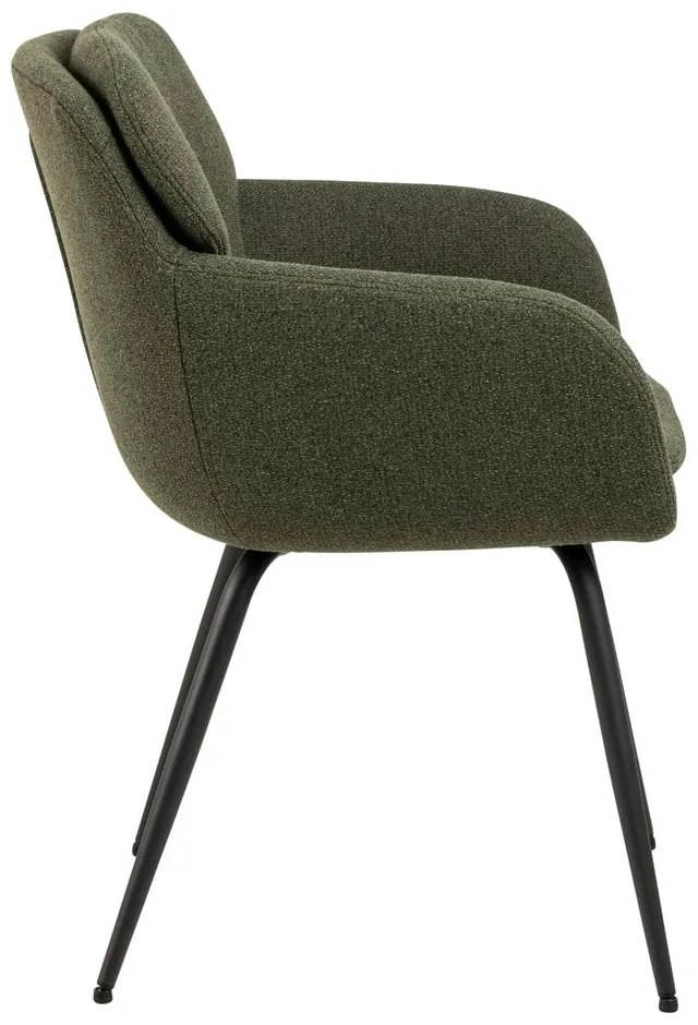 Тапициран трапезен стол с подлакътници в цвят каки Dora – Actona