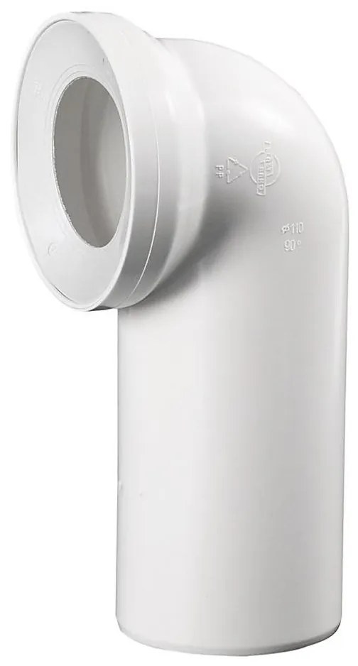 Bruckner - 90° свързващ елемент за тоалетна чиния 11 см бял