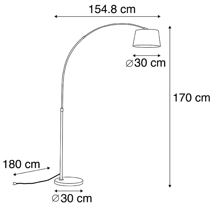 Интелигентна модерна дъгова лампа, черна с Wifi A60 - Arc Basic