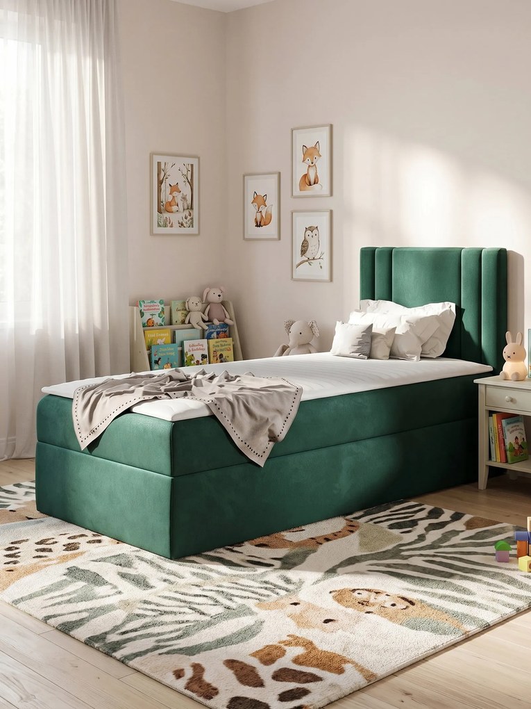 Тапицирано легло Carmen Mini-Prasino-80 x 200-Deksia