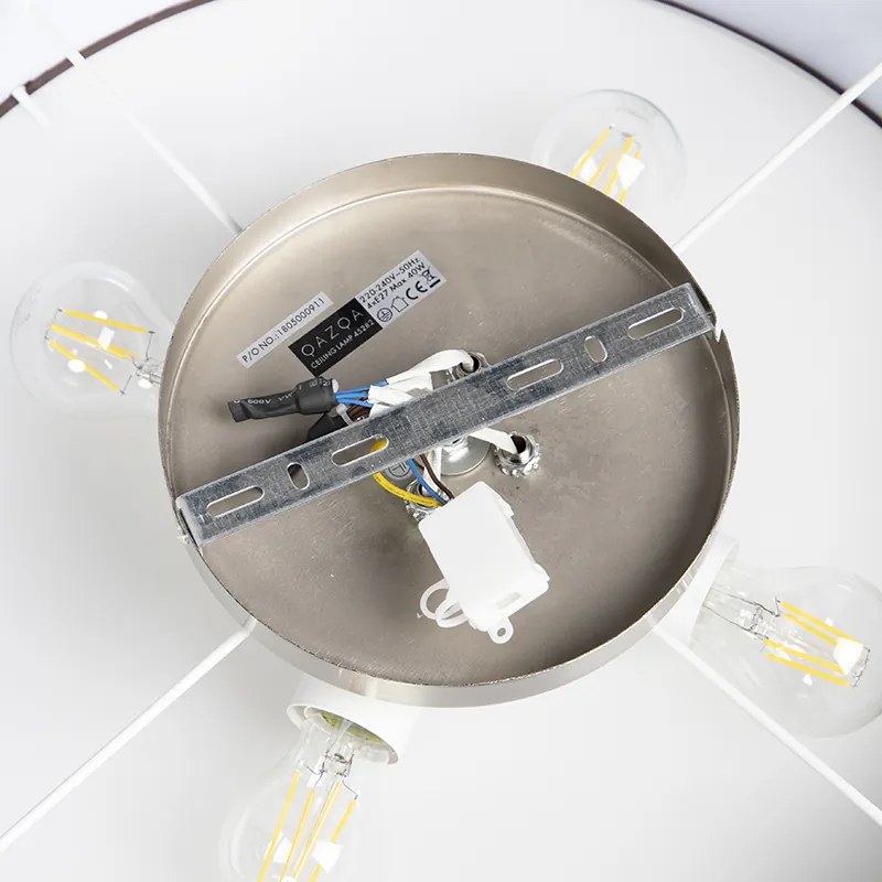 Ръстична таванна лампа кафява 50 см - Drum