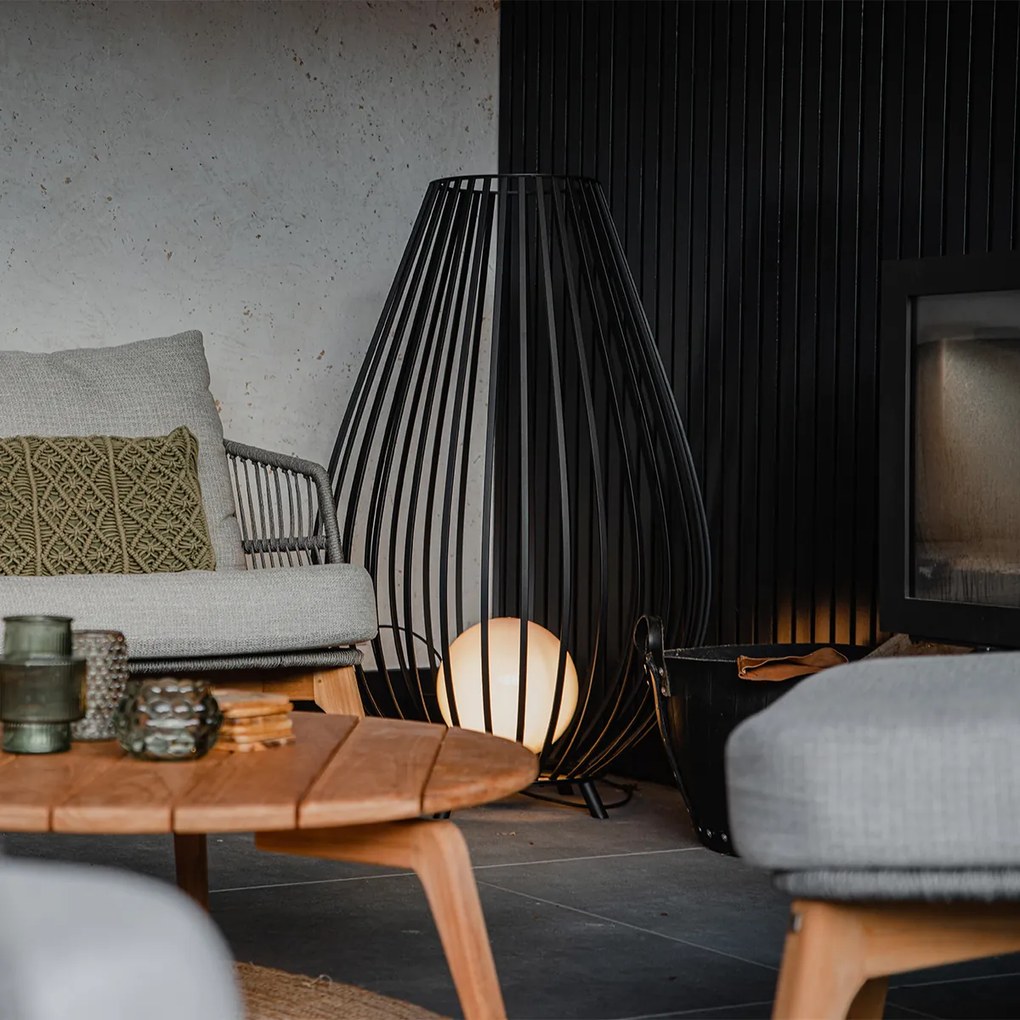 Дизайнерски подов аплик черен с опал 110 см - Angela