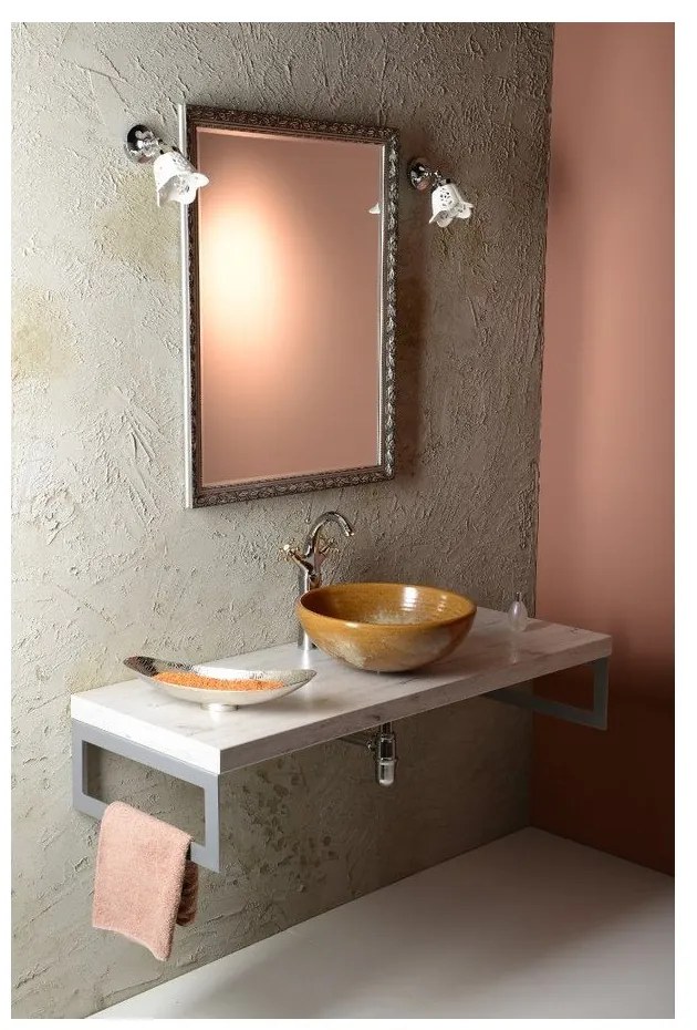 Стояща батерия за мивка в лъскаво-сребрист и златист цвят Antea – Sapho