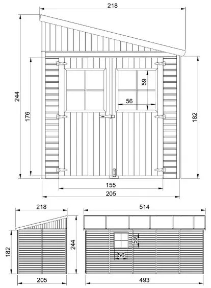 Барака - 205 x 493 cm – 10 m2