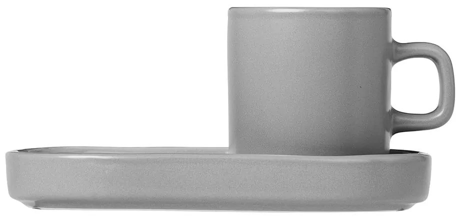 Комплект от 2 сиви чаши за еспресо с поднос Pilar - Blomus