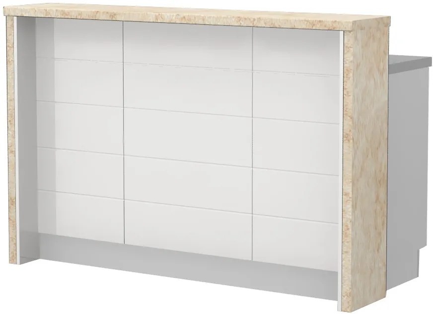 Островна кухненска пейка Hudson-Length: 150 cm.-White-Latino Marble