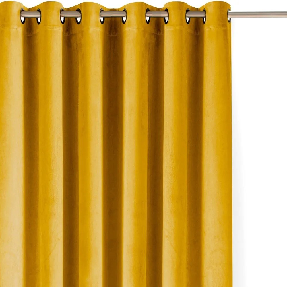 Затъмняваща завеса в цвят горчица 400x270 cm Velto – Filumi